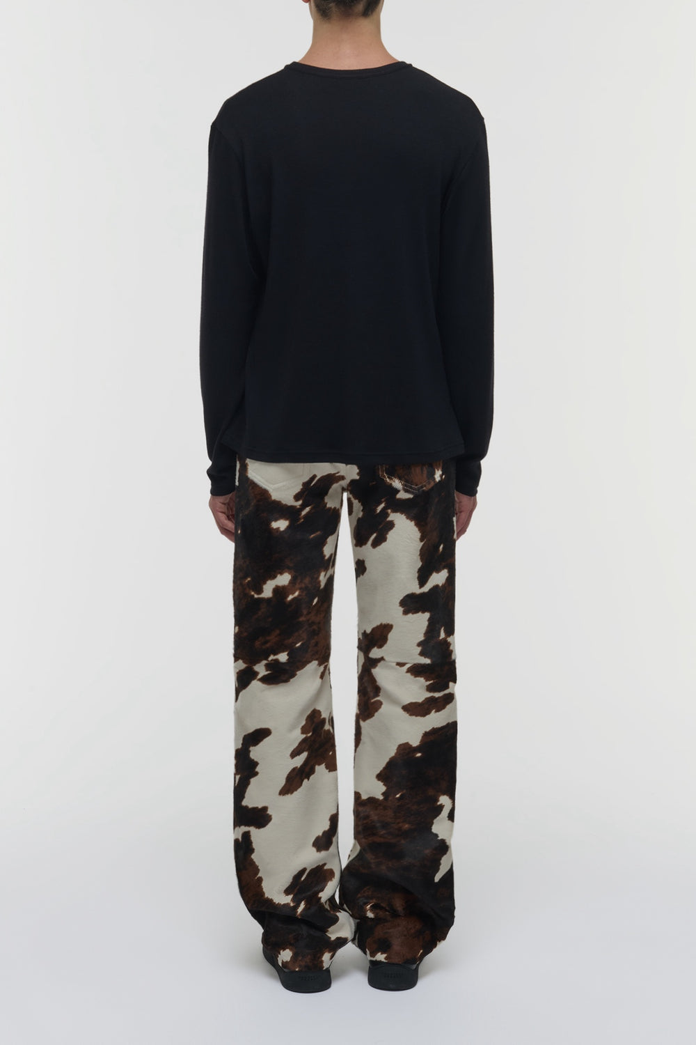 Rey Straight-leg Five Pocket Pant in Ivory Cognac Multi Pony Hair