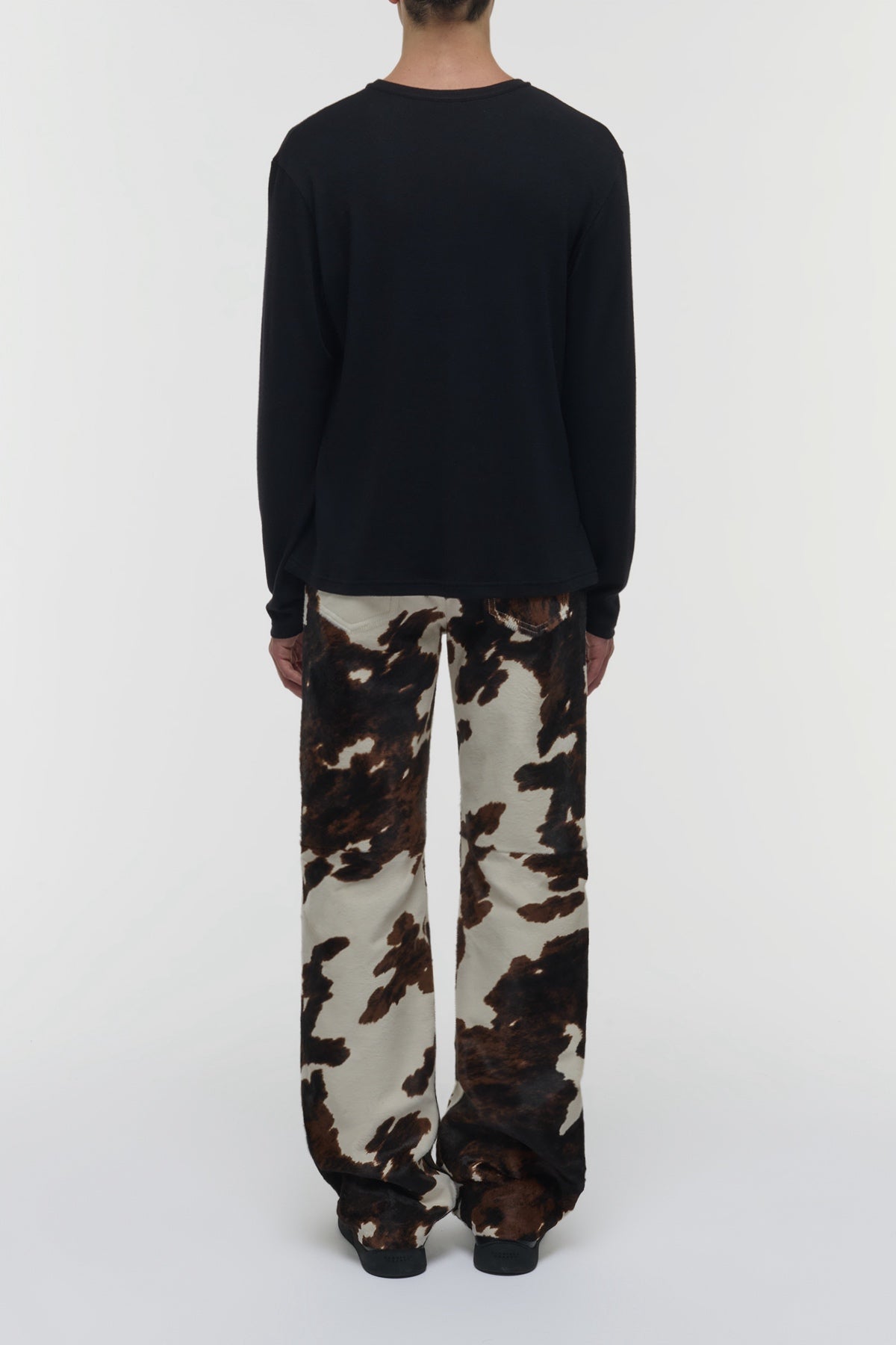 Rey Straight-leg Five Pocket Pant in Ivory Cognac Multi Pony Hair