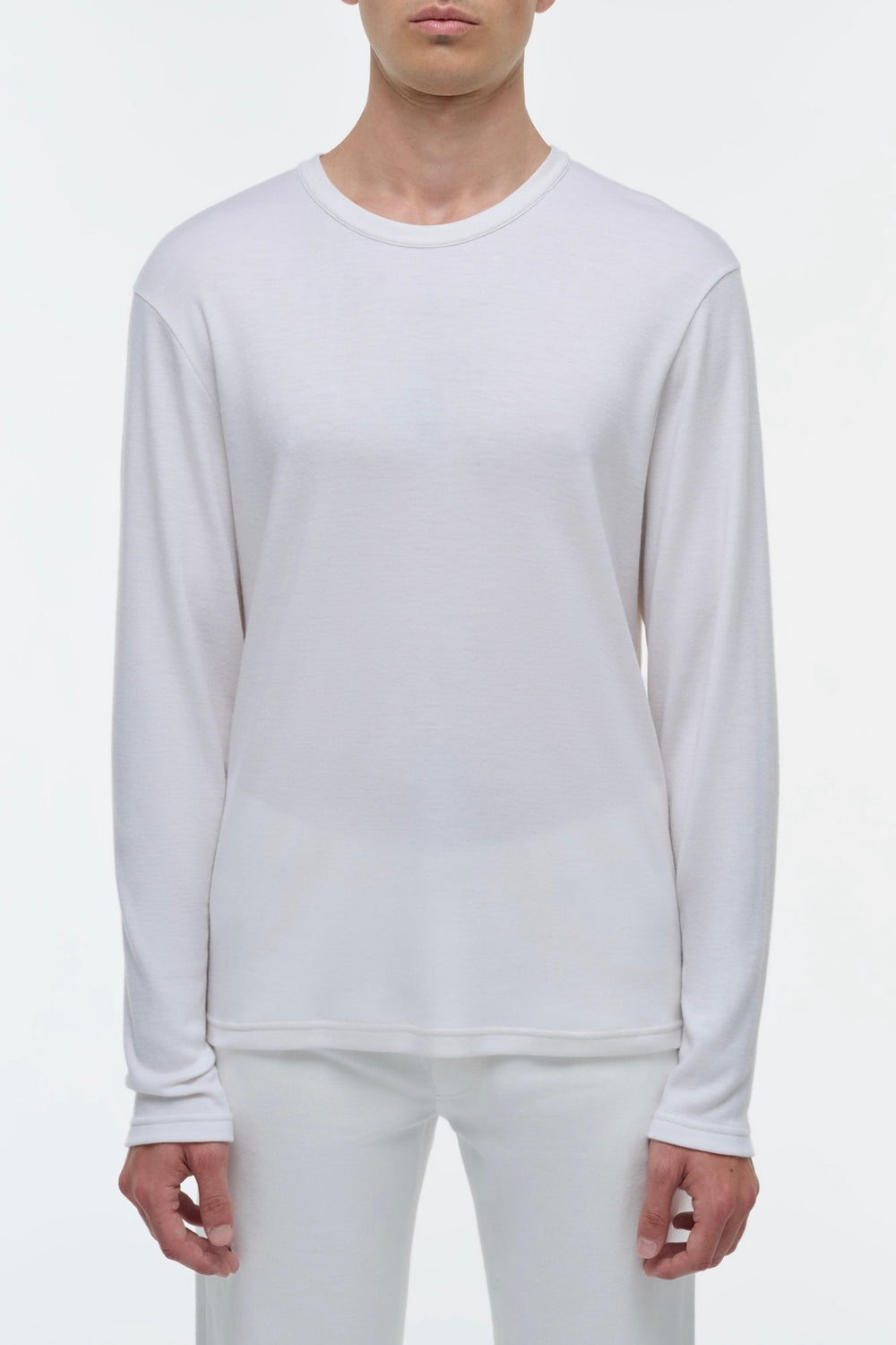 Pacific Long Sleeve T-Shirt in Ivory Cashmere Jersey