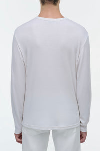 Pacific Long Sleeve T-Shirt in Ivory Cashmere Jersey