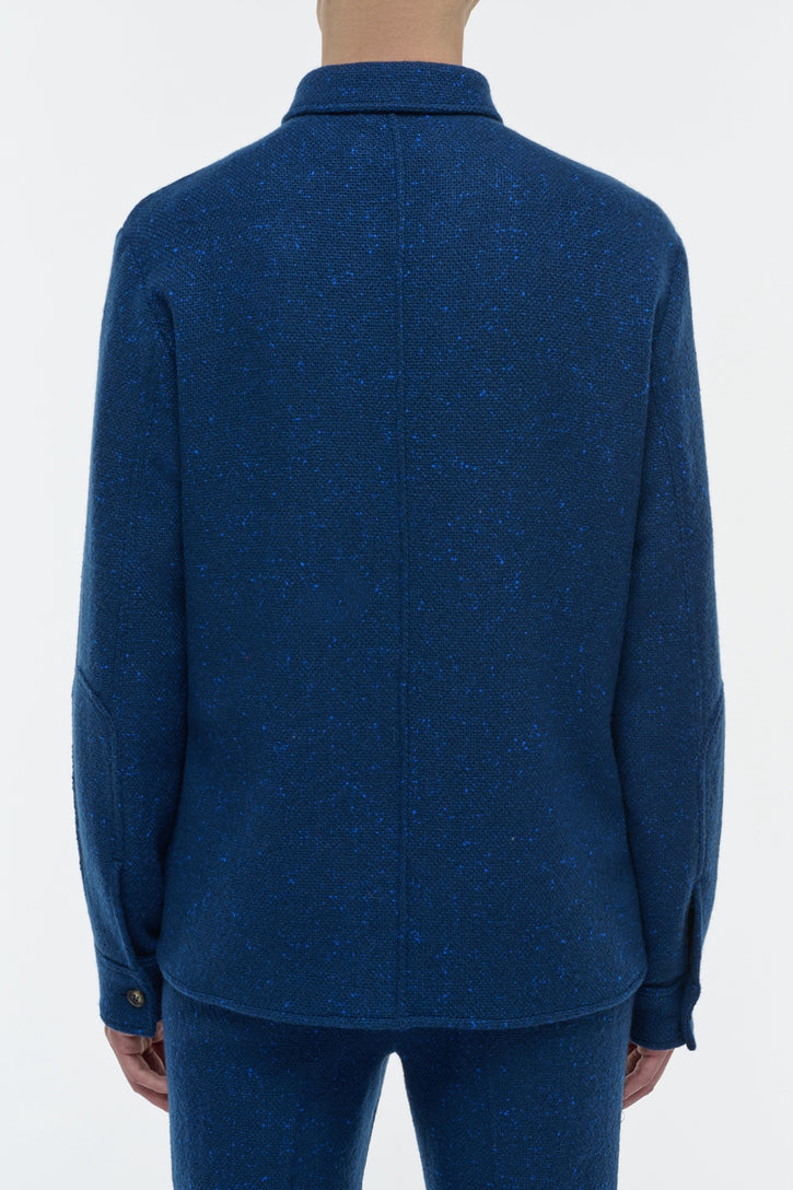 Lucas Overshirt in Electric Navy Speckled Cashmere
