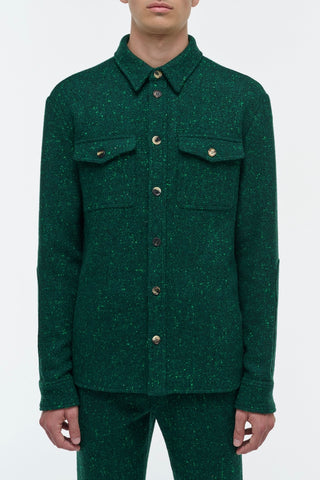 Lucas Overshirt in English Green Speckled Cashmere