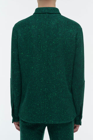English Green Speckled Cashmere Lucas Overshirt - Back View | Gabriela Hearst