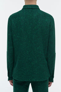 Lucas Overshirt in English Green Speckled Cashmere