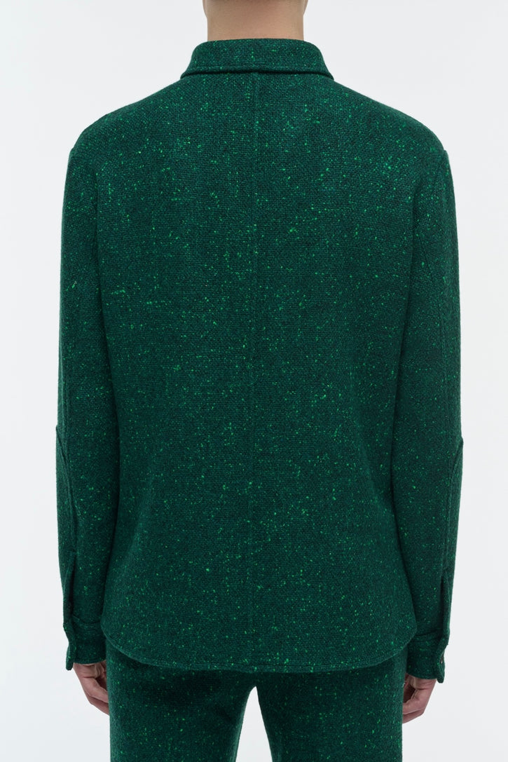 Lucas Overshirt in English Green Speckled Cashmere