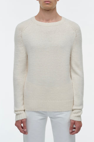 Ivory Cashmere Norwich Knit Sweater - Front View On Model | Gabriela Hearst