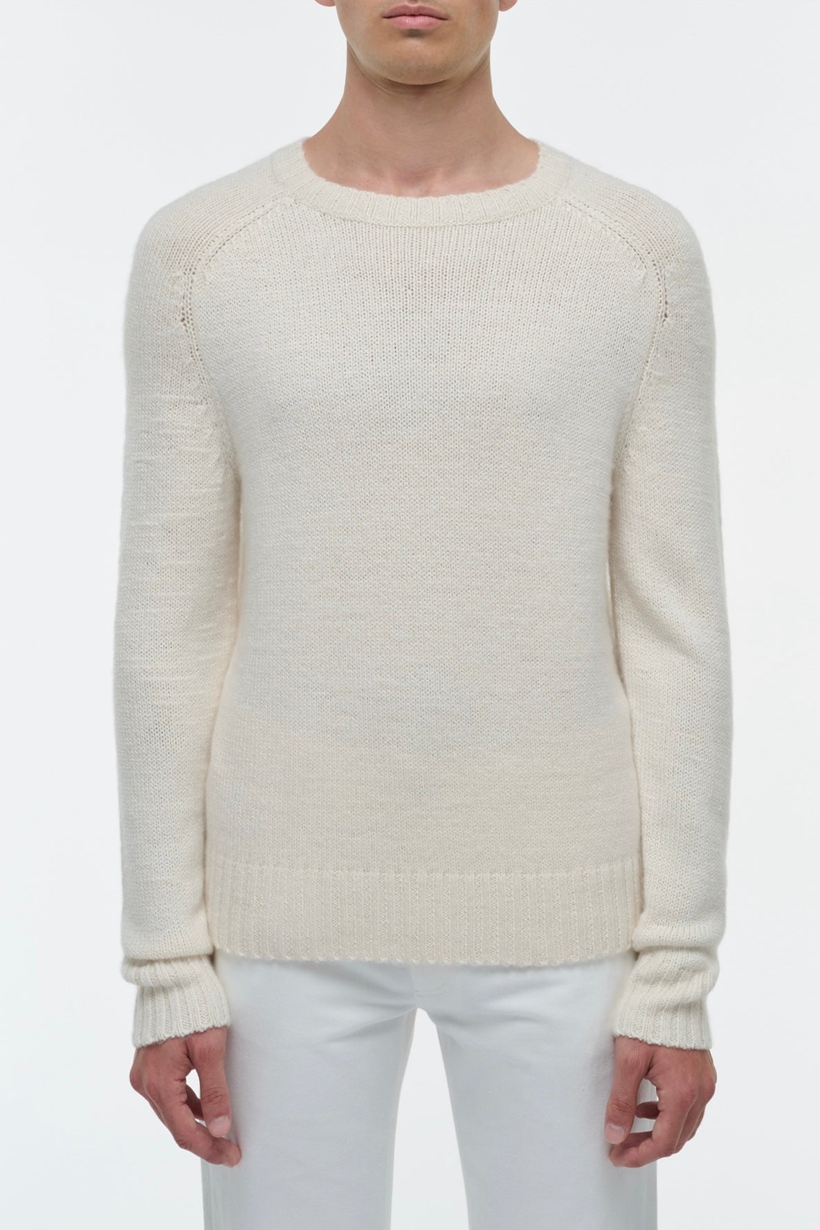 Norwich Knit Sweater in Ivory Cashmere