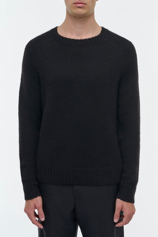 Black Cashmere Norwich Knit Sweater - On Model Front View | Gabriela Hearst