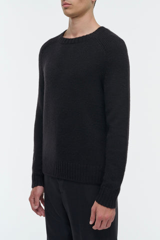 Black Cashmere Norwich Knit Sweater - On Model Side View | Gabriela Hearst