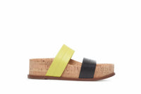 Striker Platform Sandal in Black & Lime Nappa Leather