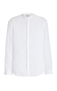 Ollie Shirt in White Aloe Linen