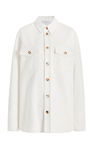 Everly Overshirt in White Organic Cotton