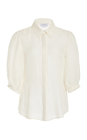 Hadley Blouse in Ivory Cashmere Wool
