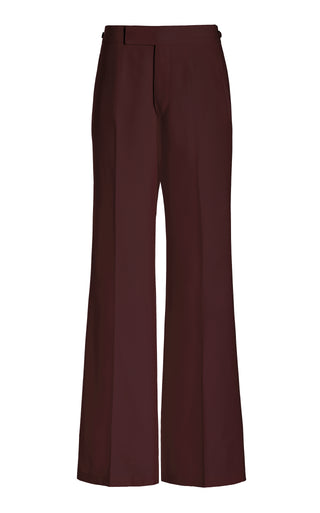 Deep Bordeaux Virgin Wool Vista Pant - Front View | Gabriela Hearst