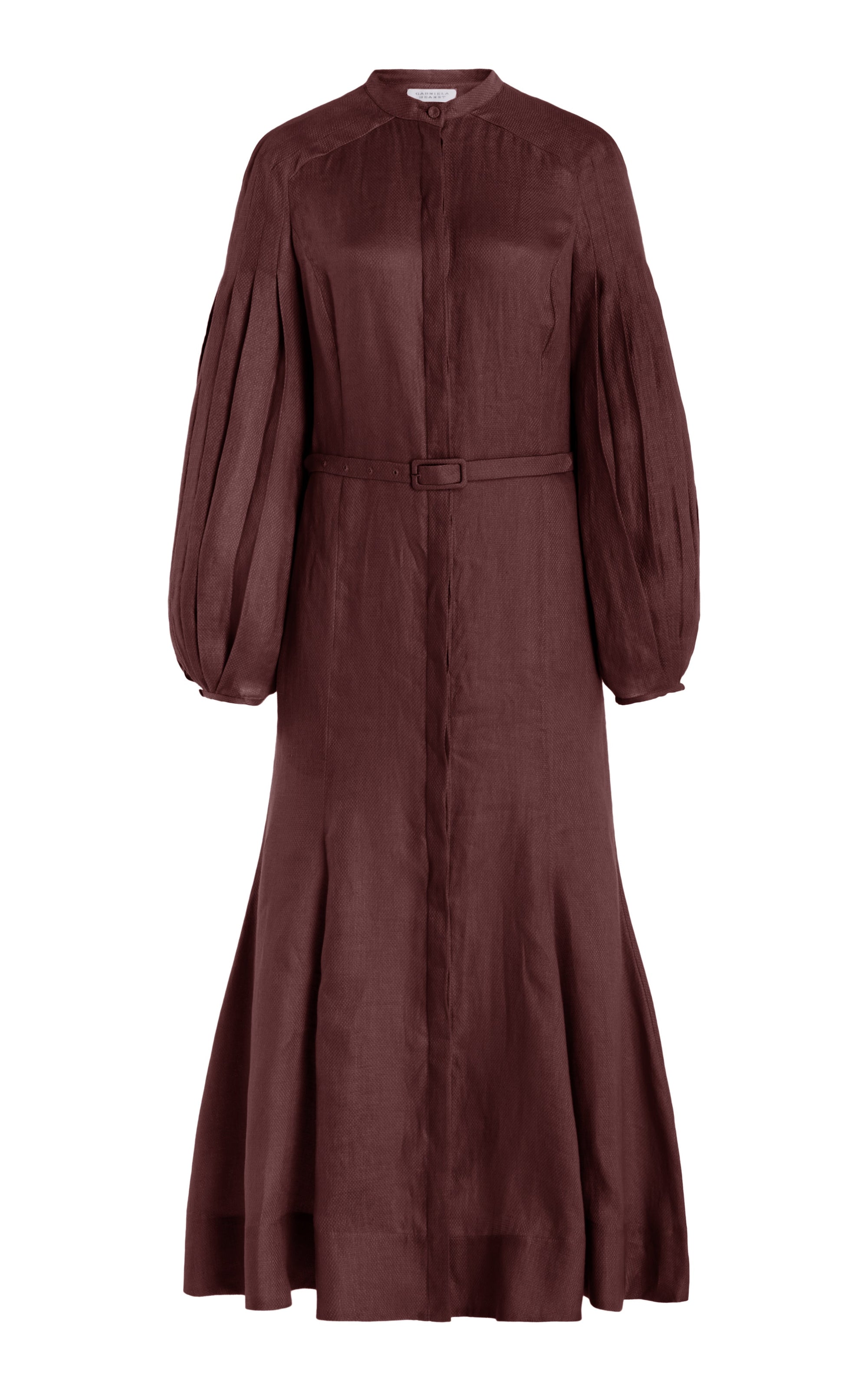 lady　0331 Lydia Maxi Dress with Slip in Deep Bordeaux Linen – Gabriela Hearst