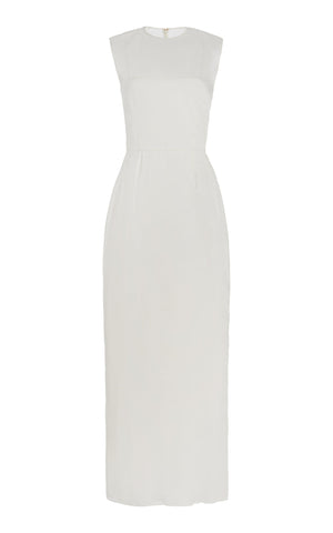 Maslow Sheer Dress with Slip in Ivory Silk Organza