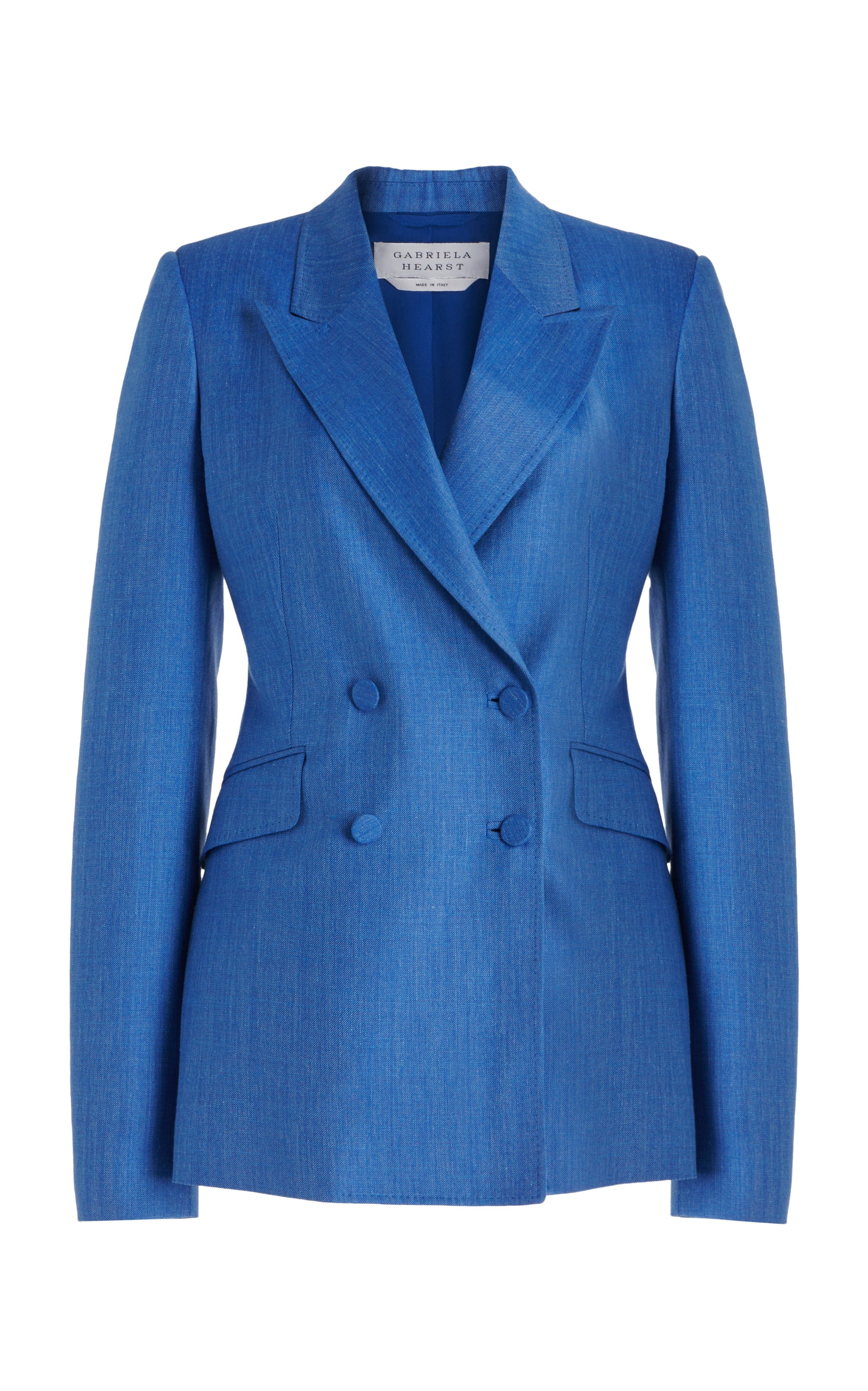 【Gabriela Hearst】 Stephanieバージンウールブレザー Stephanie Blazer in Sapphire Virgin Wool and Silk Linen