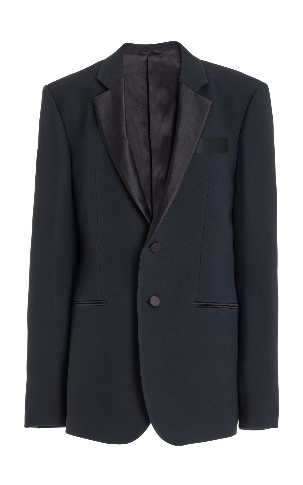 Nicolson Jacket in Black Wool Silk Cady