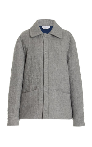 Skye Paddock Jacket in Grey Melange Cashmere Linen
