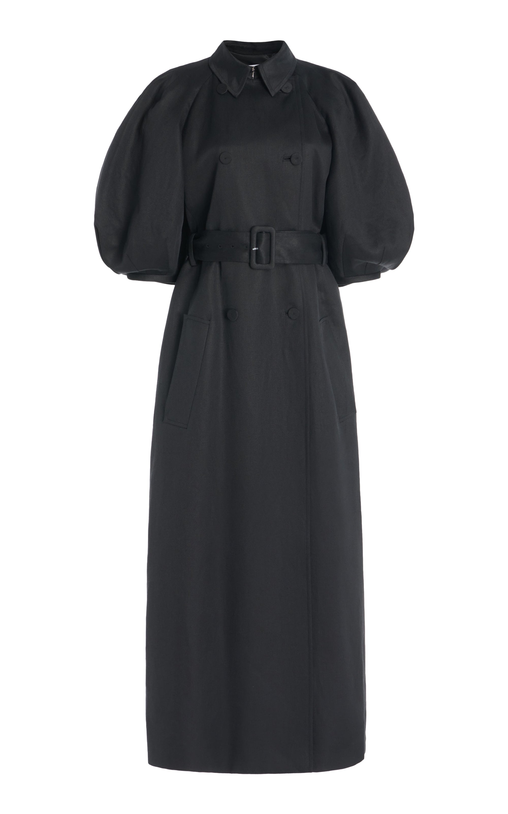 Iona Trench Coat in Black Linen – Gabriela Hearst