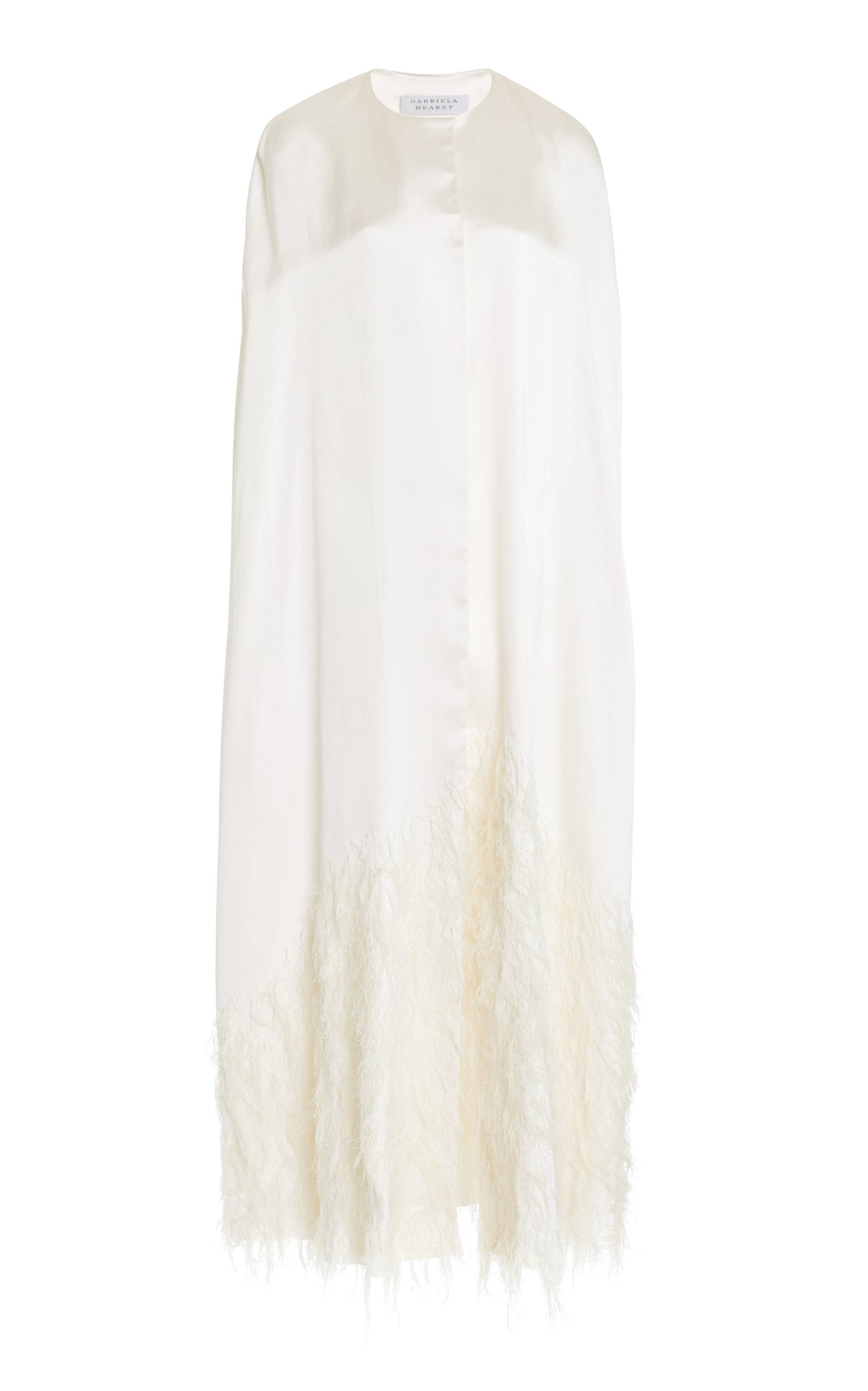 Hillman Feather Cape in Ivory Silk