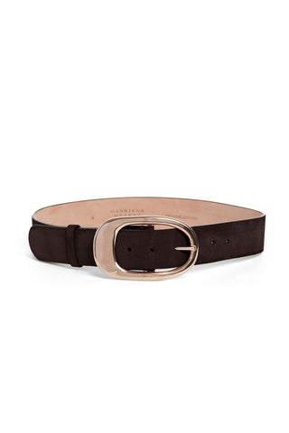 Lozewce Belt in Dark Brown Suede