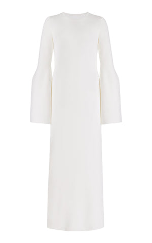 Palanco Knit Dress in White Cashmere Merino Wool