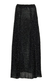 Floris Knit Skirt in Black Beaded Silk