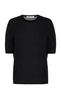 Brunner Knit T-Shirt in Black Cashmere Silk