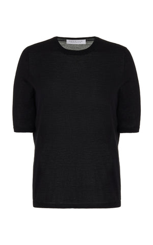 Brunner Knit T-Shirt in Black Silk Cashmere