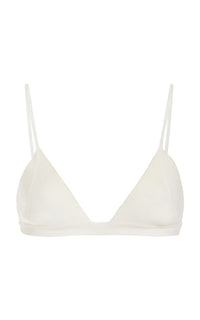 Chevier Knit Bra in Ivory Merino Wool