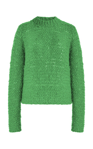 Durand Knit Sweater in Peridot Green Welfat Cashmere