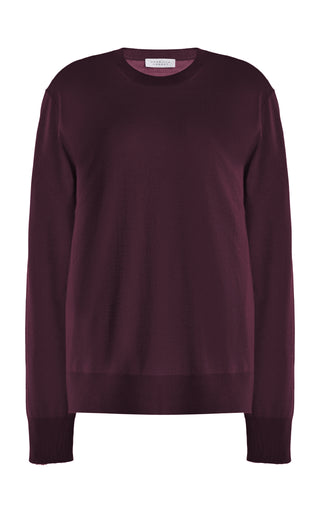 Deep Bordeaux Merino Wool Palco Knit Sweater - Flat Lay | Gabriela Hearst