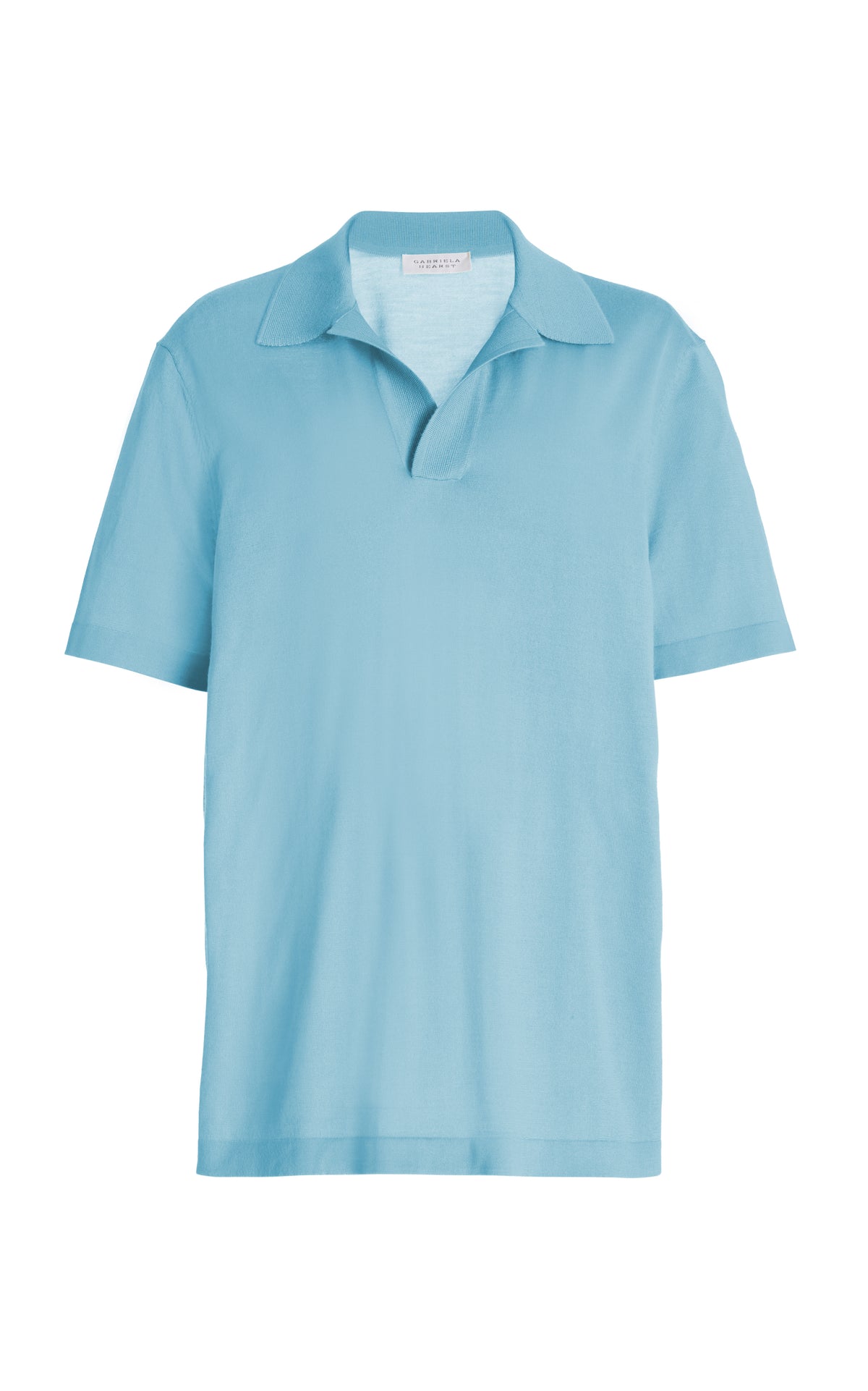 Stendhal Knit Short Sleeve Polo in Mineral Blue Cashmere
