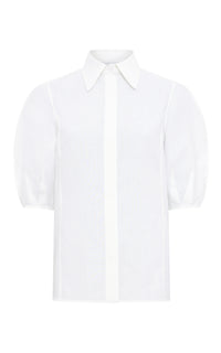 Sansi Top in White Aloe Linen