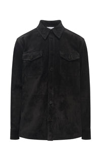 Lucas Overshirt in Black Suede