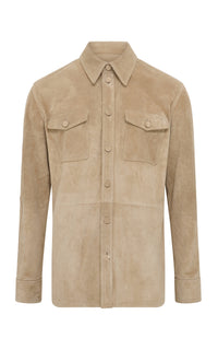 Lucas Overshirt in Camel Suede