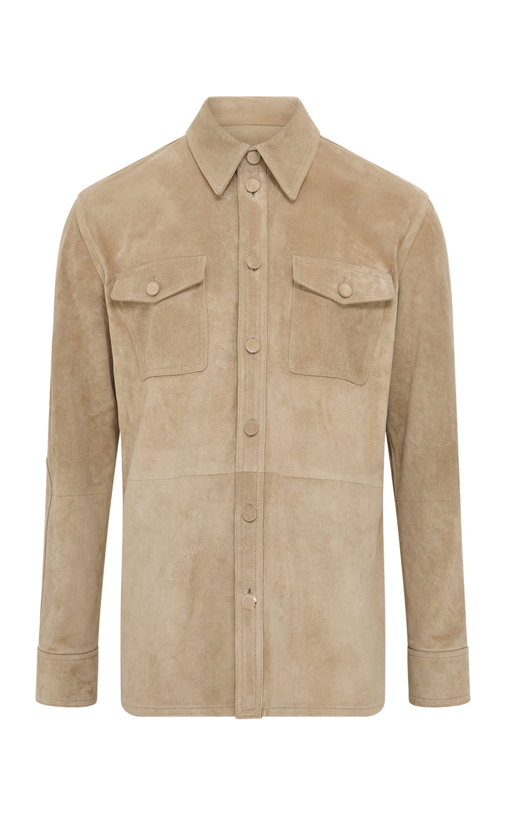 Lucas Overshirt in Camel Suede