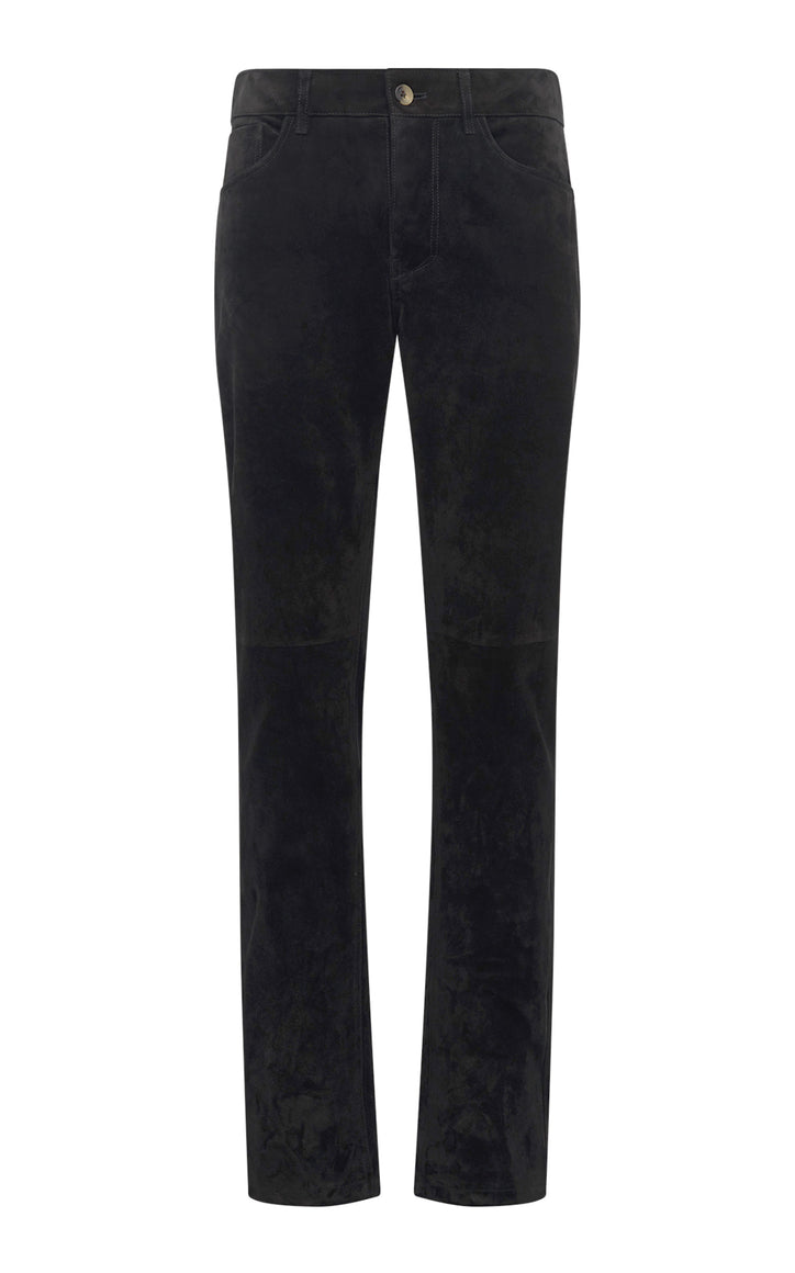 Anthony Five Pocket Pant in Black Suede