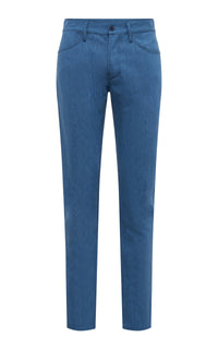 Anthony Five Pocket Pant in Light Blue Cotton Linen Denim