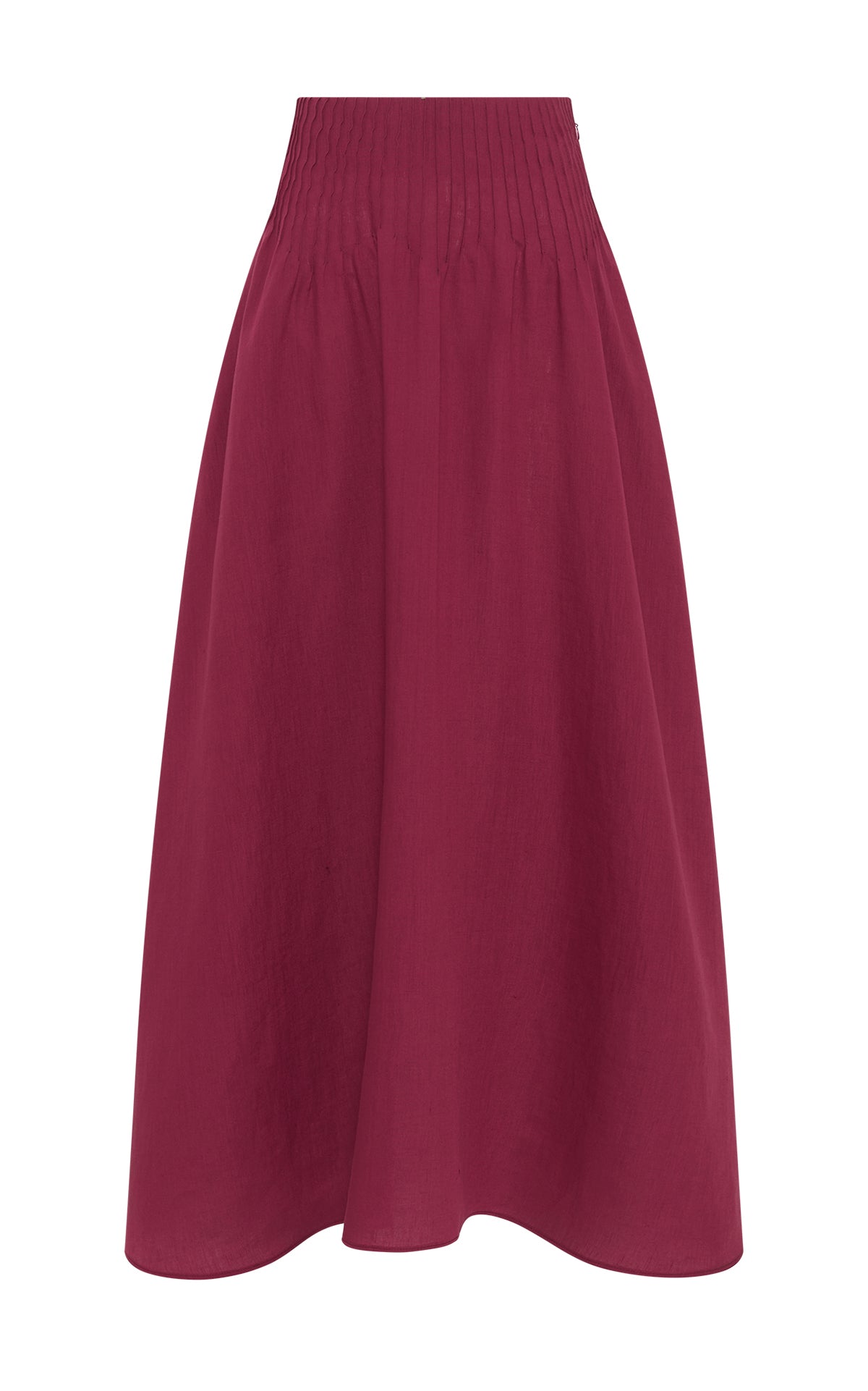 Penelope Midi Skirt in Raspberry Aloe Linen