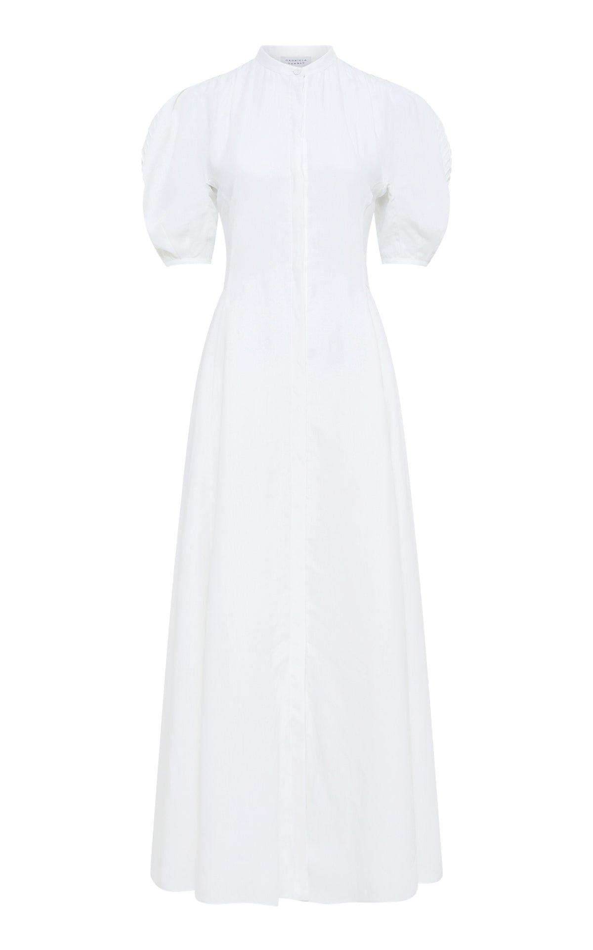 Arabella Shirtdress in White Aloe Linen