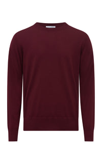 Palco Knit Crewneck in Bordeaux Merino Wool