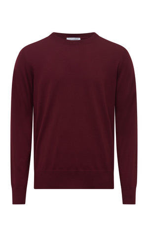 Palco Knit Crewneck in Bordeaux Merino Wool