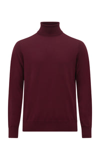 Jermaine Knit Turtleneck in Bordeaux Merino Wool