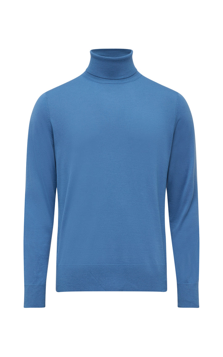 Jermaine Knit Turtleneck in Sky Merino Wool