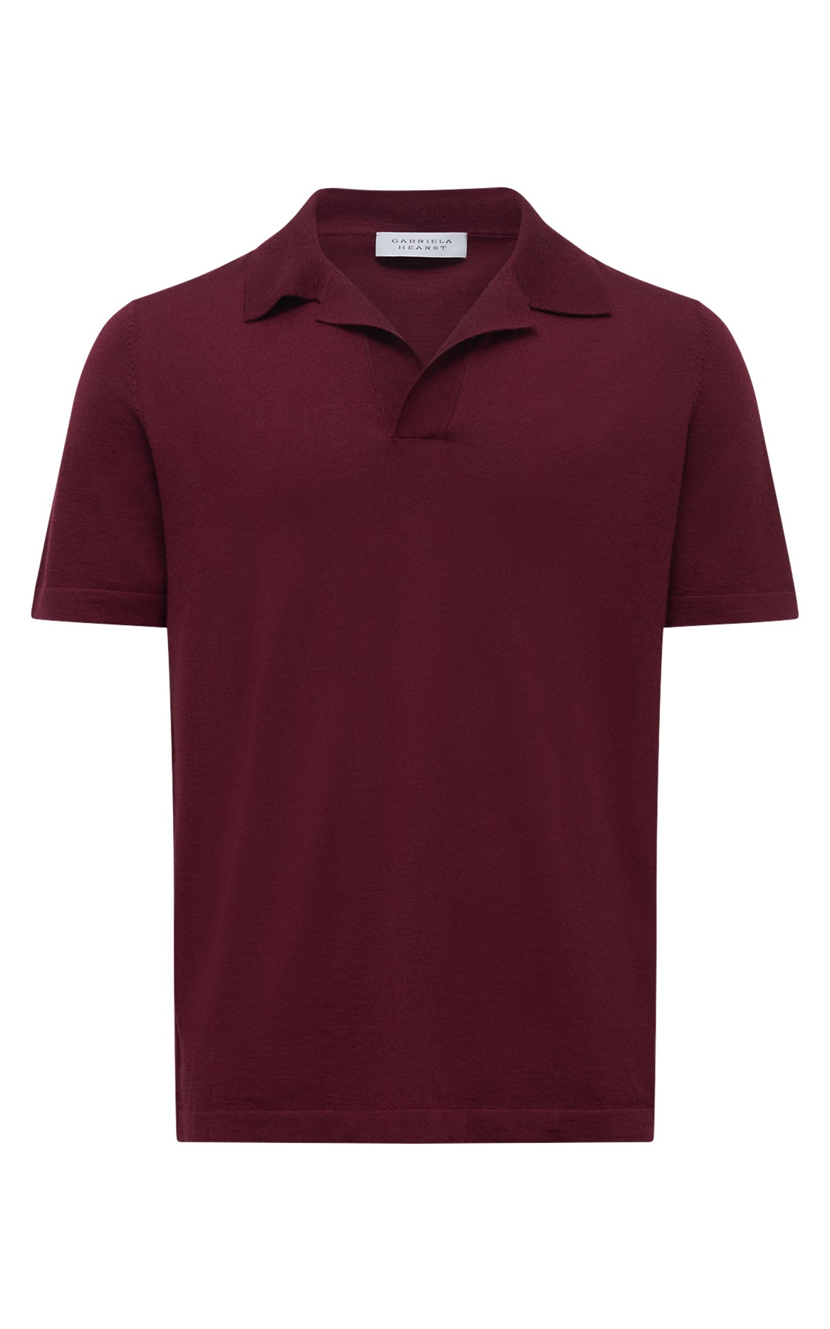 Stendhal Knit Short Sleeve Polo in Bordeaux Cashmere