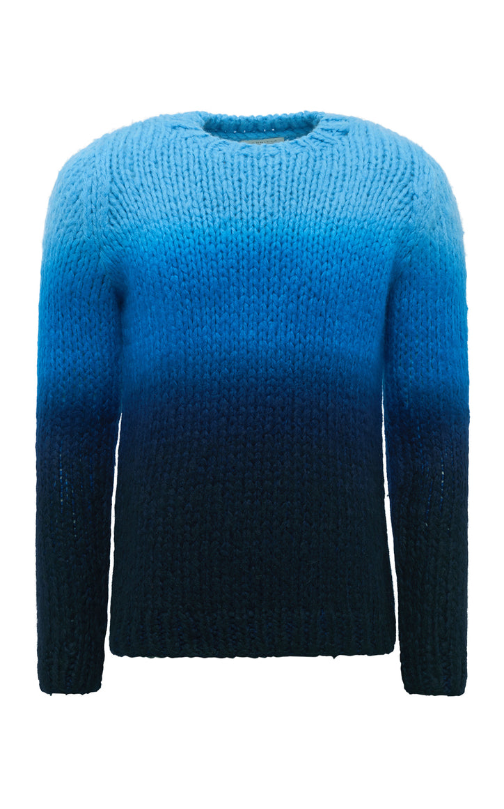 Aion Knit Sweater in Deep Dye Sky Blue Welfat Cashmere