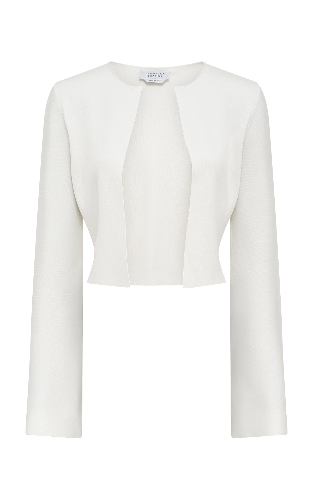 Antheia Cropped Knit Jacket in Ivory Silk