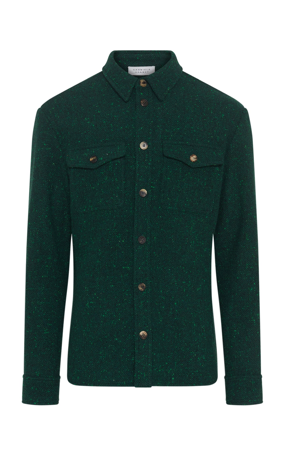 Lucas Overshirt in English Green Speckled Cashmere